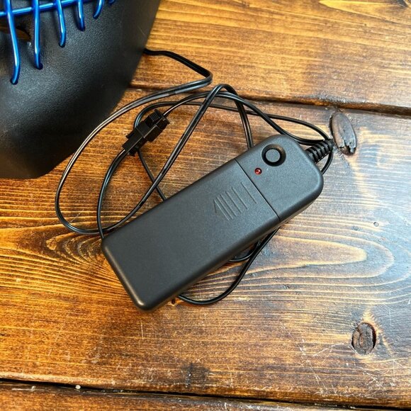 Light Up Blue Wire Horror Movie Halloween Mask Stitched Mouth and Eyes - Picture 8 of 11